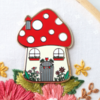 Flamingo Toes Needle Minder - Woodland Mushroom House