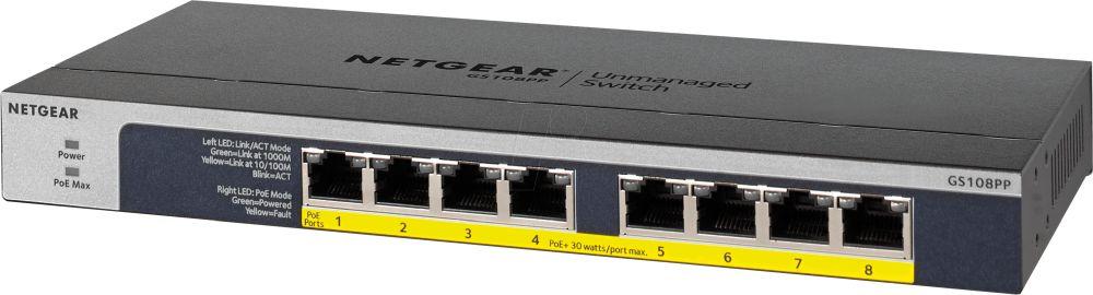 8-Port Gigabit PoE Switch, 802.3at/af PoE+, 8 PoE Outputs, 123W