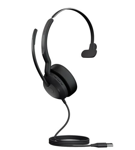 Evolve2 50 Mono Wired On-Ear Headset, UC, USB Type-A