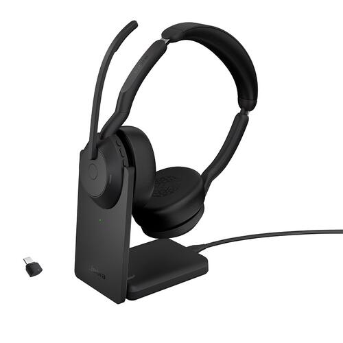 Evolve2 55 Stereo Wireless (Bluetooth) Headset, UC, USB-C. Includes Link 380 and Charging Stand