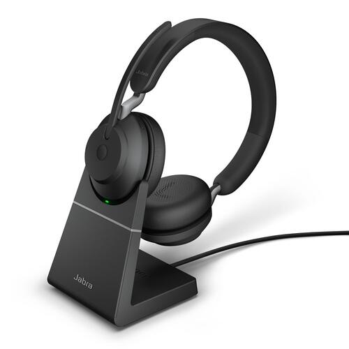 Evolve2 65 Bluetooth (Wireless) Stereo Headset, With Stand, USB-C, MS