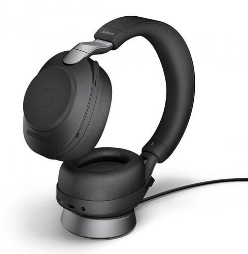 Evolve2 85 Stereo Wireless Headset, Bluetooth, Black, UC, w'Desk Stand