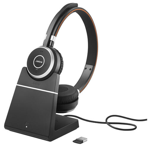 Evolve 65 Stereo Wireless Headset, Long Range, UC, with Charge Stand