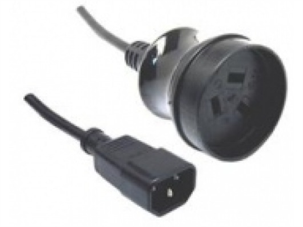 40cm Power Lead, IEC 10A C14 Plug to 3 pin 10A Socket