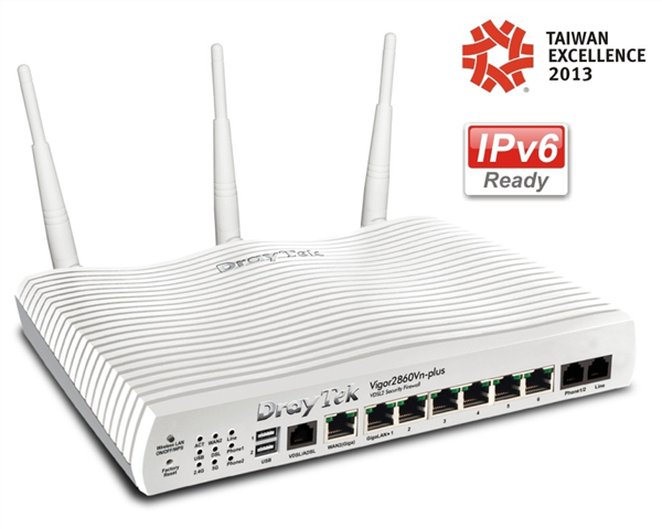 ADSL/VDSL/UFB Router, USB, 6xGigE LAN, VPN, QoS, VLAN, 802.11ac, VoIP