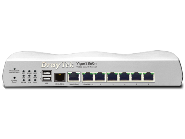 Triple WAN Router and Firewall, ADSL/VDSL, RJ45 (for UFB), and USB, 6x GigE LAN, PPTP, IPSec, SSL VPN, QoS, 802.1q VLAN support