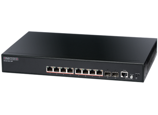 8-Port Gigabit Managed PoE Switch, 2 SFP, 802.3af / 802.3at PoE, 125W