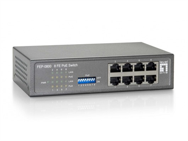 10/100 Mbps 8-Port PoE (Power over Ethernet) Switch, 85W Total Power