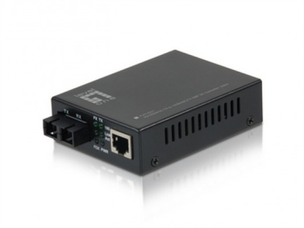 RJ45 to SC Fast Ethernet Media Converter, Single-Mode Fiber, 20km