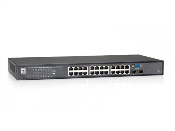 24-Port L2 Managed Gigabit Switch, 2 X SFP/RJ45 Combo | SnapperNet