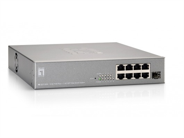 9-Port Gigabit Ethernet PoE+ Smart Switch, 1 x SFP, 61.6W PoE