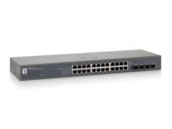 24-Port 10/100/1000 Mbps (Gigabit) Switch with 4 Combo SFP ports