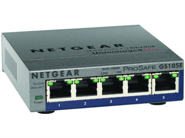 ProSafe Plus 5-Port Gigabit Ethernet Switch, Desktop Sized, Metal Case