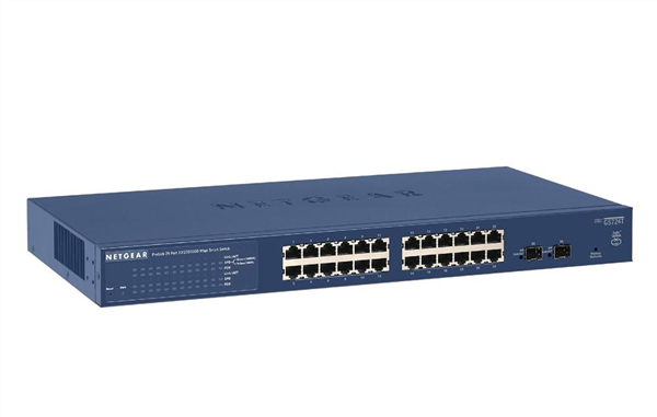 ProSafe 24-port Gigabit Smart Switch, 2 shared SFP Ports, Rackmount