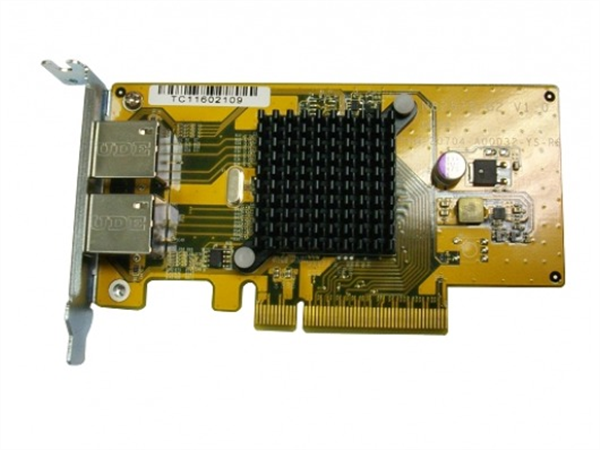 Dual-port 1 GbE network expansion card for A01 series rack mount model, low-profile bracket. For use with TS-879U-RP, TS-1279U-RP, TS-EC879