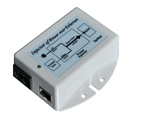 PoE Injector, 100Mbps Ethernet, 802.3af, 48V DC, 15.4W