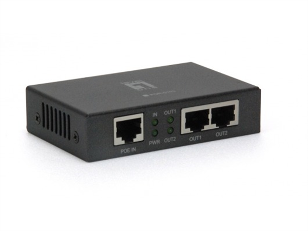 PoE Extender, Repeater, 10/100Mbps Ethernet, PoE+, 2 PoE output ports