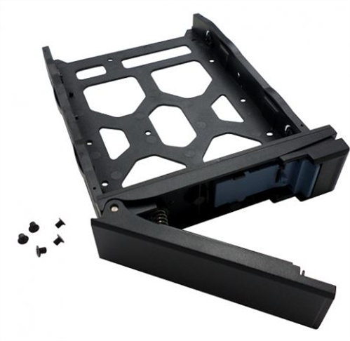 HDD Tray for 3.5" and 2.5" drives without key lock, black, plastic with 6 x screws for 2.5" HDD & 8 x screws for 3.5" HDD