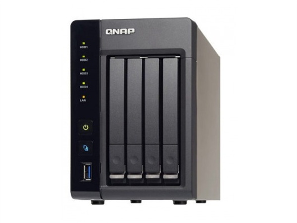 4 Bay (2.5 in.) SATA 6Gb/s NAS, Celeron 2.41 GHz Dual Core CPU, 1GB DDR3L (Max. 8GB) RAM, 2 x Gigabit Ethernet, Tower Chassis