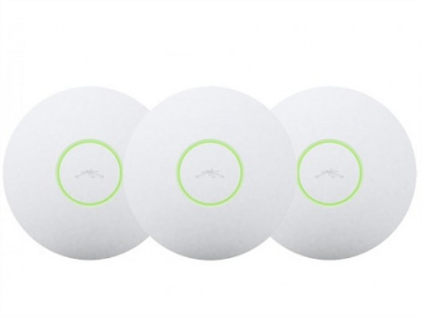 3-pack of UniFi 802.11b/g/n 500mW Long Range Indoor Access Point, PoE included