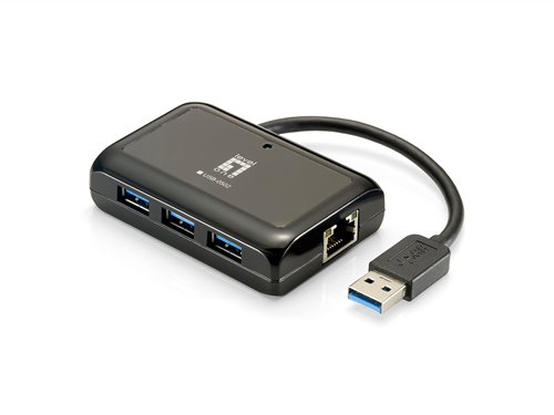 3-Port USB 3.0 Hub with Gigabit Ethernet Network Port