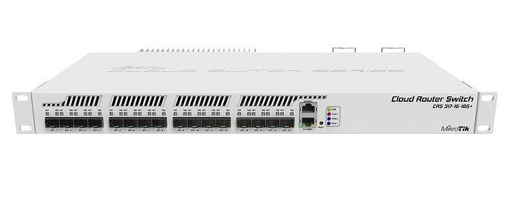 Cloud Router Switch, 16 SFP+ 10G ports, 1 GigE RJ45 port