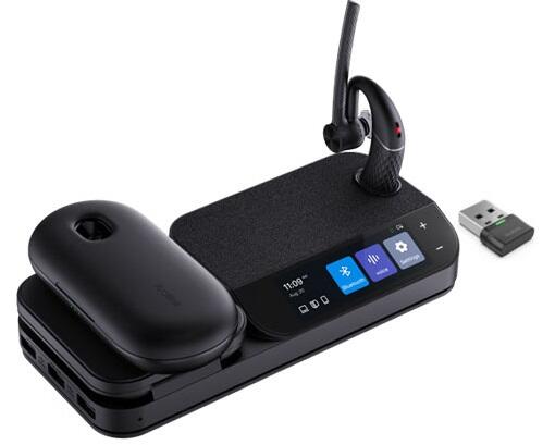 Mono Bluetooth Wireless Headset, USB Dongle, Charging Case,Workstation