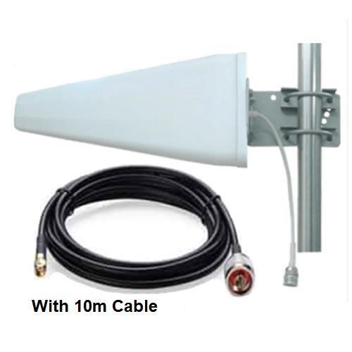 4G-5G Wideband LPDA Antenna, N-Female, w' 10m N-Male - SMA-Male cable