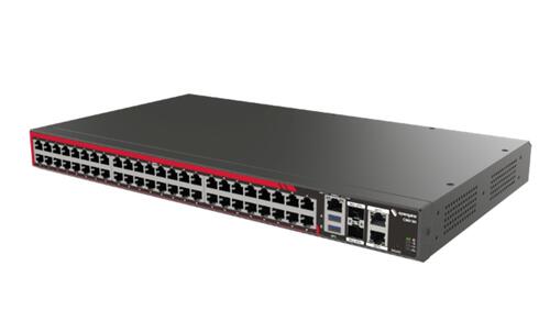 48 selectable serial ports, 2x 10GbE SFP+, 2x 1GbE, ARM 1.6GHz 2-core 2GB mem 32GB flash, TPM 2.0, Docker support, Dual DC