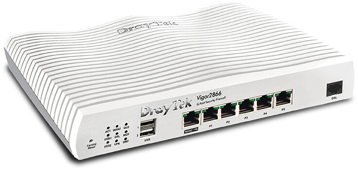 Multi-WAN router, VDSL2, 1x GbE WAN/LAN, 5x GbE LAN, VPN