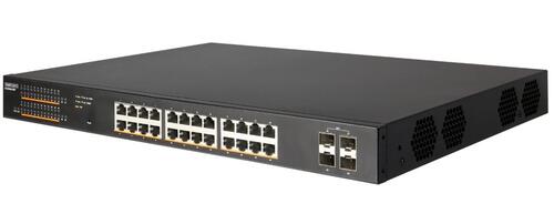 24-Port Gigabit Managed 802.3af/802.3at PoE Switch, 190W, 4x SFP