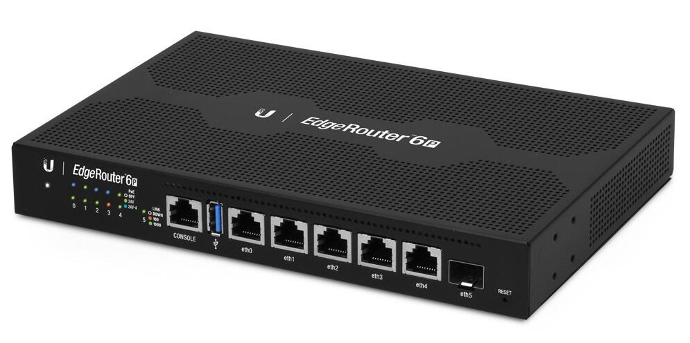 EdgeRouter 6-Port Switch Router (5 RJ45, 1 SFP), 24V PoE