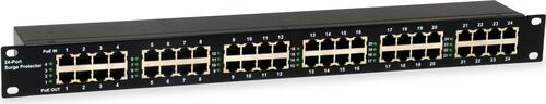 24-Port Ethernet Surge Protector, Supports GigE and PoE