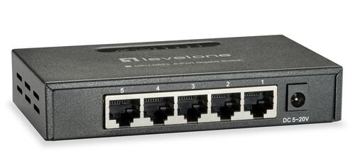 5-Port Gigabit Ethernet Switch, Unmanaged, Desktop Sized
