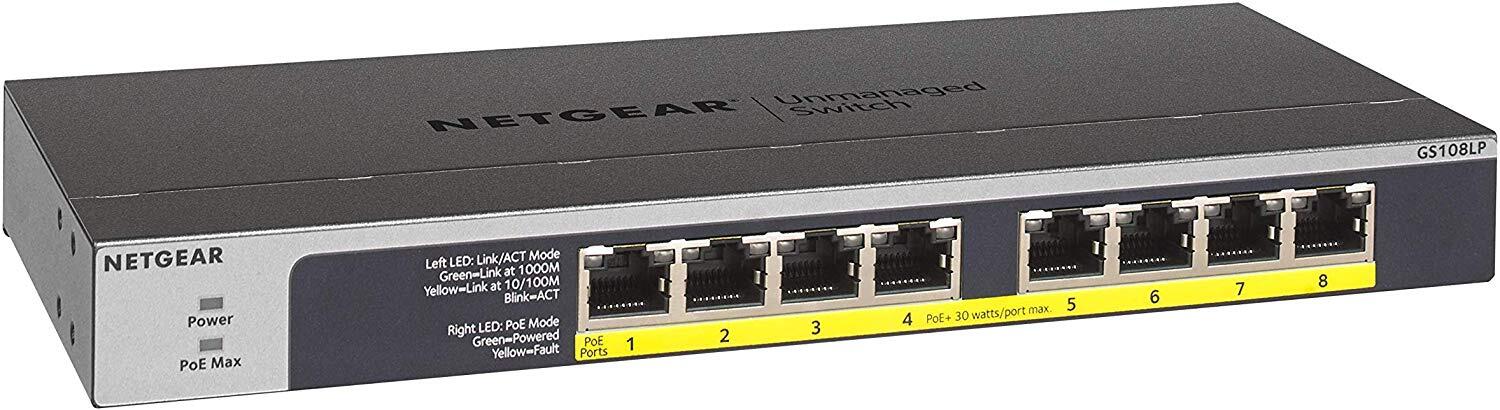 8-Port Gigabit PoE Switch, 802.3at/af, 8 PoE+ Outputs, 60W Total PoE