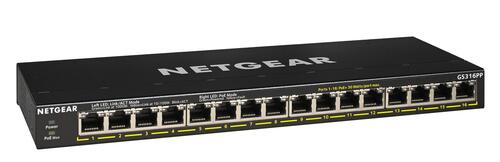 16-Port Gigabit Ethernet PoE+ Switch, 183W PoE Power Budget