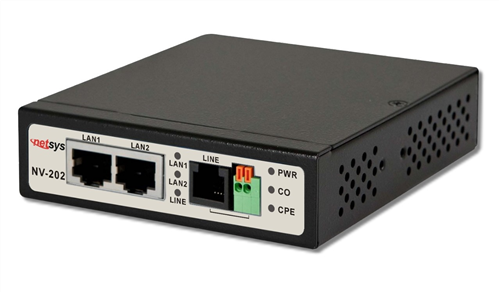 Ethernet over VDSL2 Extender, switchable CPE/CO modes