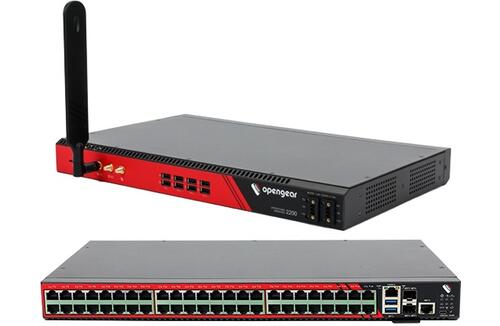 OM2248-10G, 48 selectable serial ports,10GbE SFP+, V.92, Docker Support, TPM 2.0, 4G LTE-A Pro Global, Dual DC