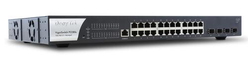 28-Port Gigabit Ethernet PoE/PoE+ Managed Switch, 24 PoE Ports, SFP+