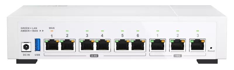 9-Port High Speed Router with 3x 10GbE, 6x 2.5GbE ports, QuWAN VPN