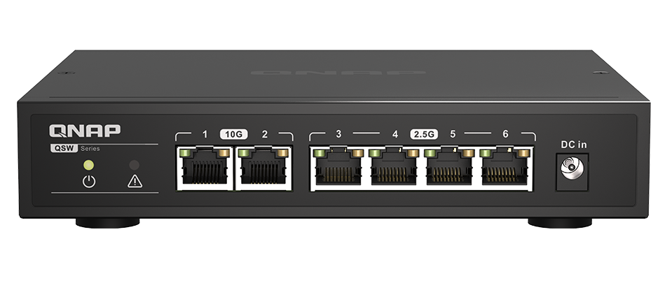 10Gb Ethernet Switch, 2 x 10GbE RJ45, 4 x 1GbE/2.5GbE RJ45 ports