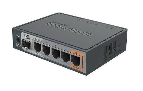 hEX S 5x Gigabit Ethernet, with 1 x SFP