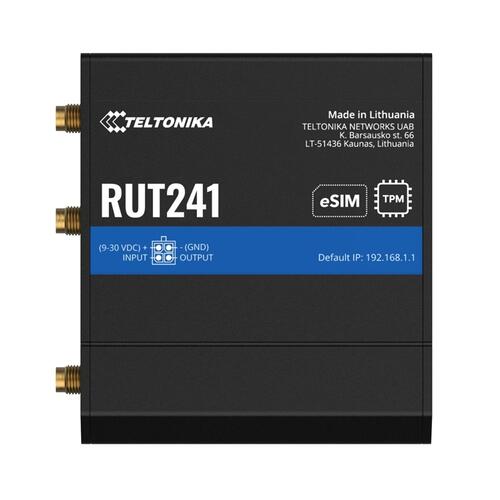 RUT241 eSIM Industrial 4G/LTE WiFi Cellular Router with Digital IO