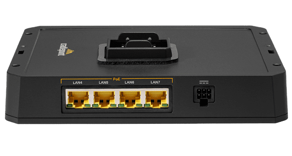 Compact, ruggedized PoE Switch for the R1900 Series mobile router