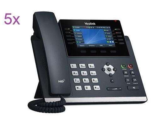 5 pack of IP Phone, Dual GigE, Backlit Colour LCD, PoE