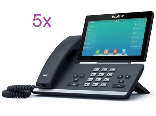 5 pack of IP Phone, Colour Touch Screen, Dual GigE, Bluetooth, WiFi, USB