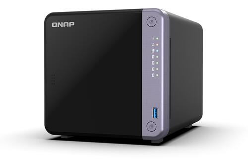 4-Bay NAS, Quad-core 2GHz CPU, 4GB RAM, 2x 2.5GigE, 1x 10GbE SFP+