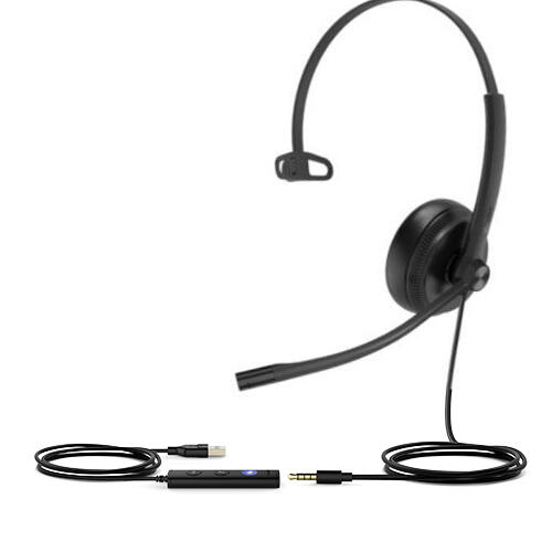 USB (Wired) Mono Headset, UC and MS Teams, USB-A 2.0, 3.5mm jack