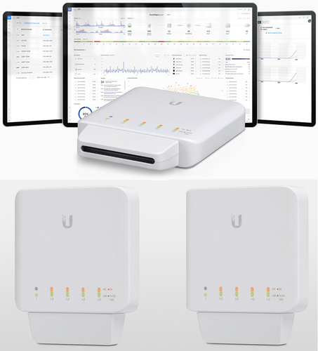 3 Pack of UniFi Indoor/Outdoor 5-Port Gigabit Switches