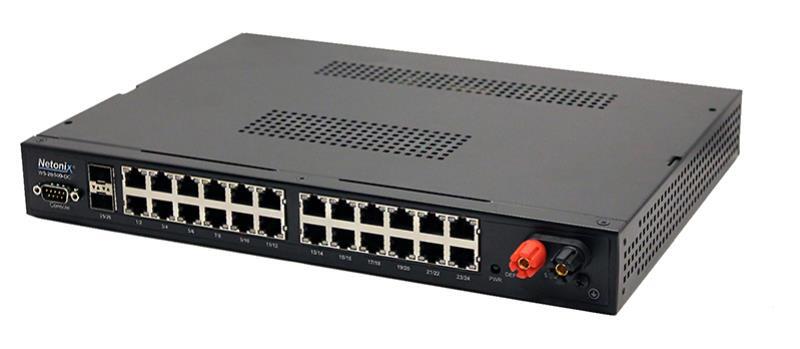26-Port POE Manged Switch, with 2 SFP Ports, DC Powered